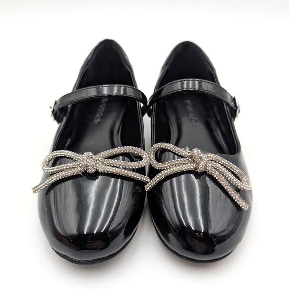 Nordstrom Kids Lainee Mary Jane Flat Adjustable Strap Black Size US13M EU31 - Picture 2 of 11